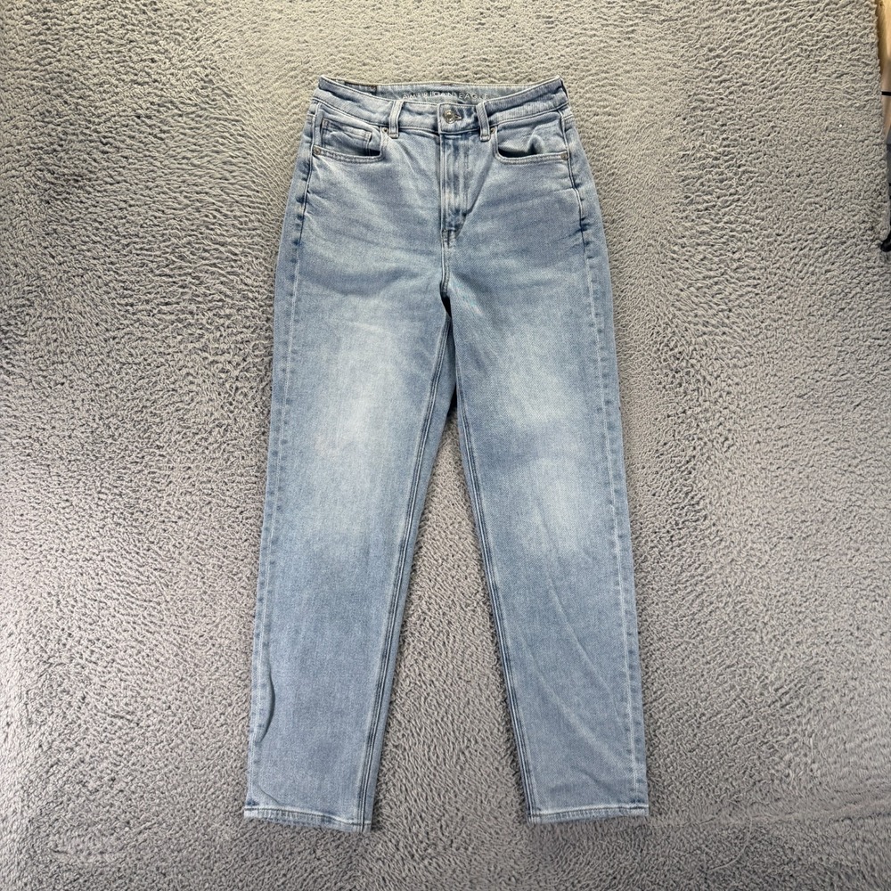 American Eagle Outfitters Jeans Womens 4 Blue Cotton Denim Mom Faded Stretch